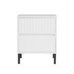 SOBUY SoBuy - Table De Chevet à deux tiroirs - Blanc - 40x40x48cm - Minimaliste - FBT157-W