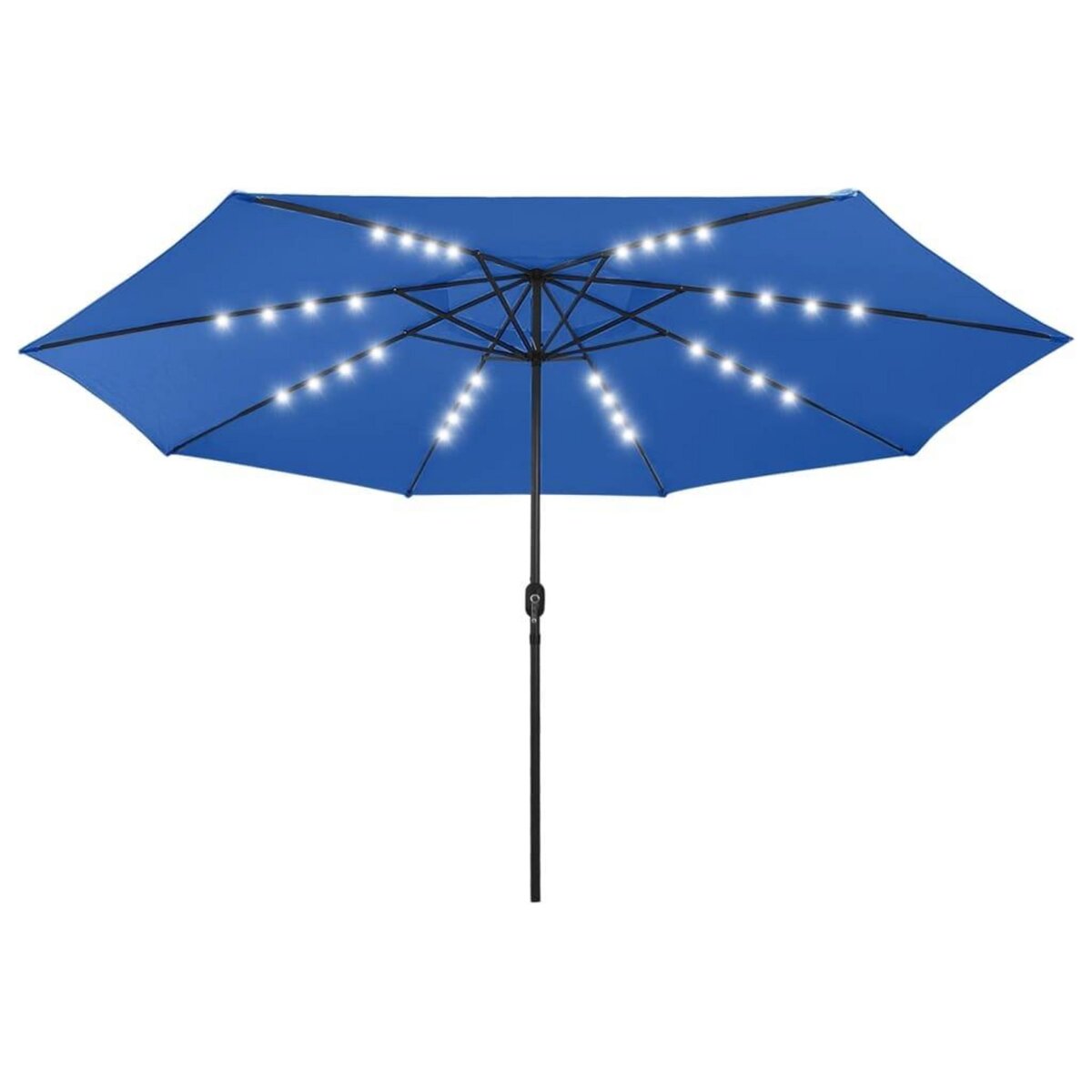 VIDAXL Parasol de jardin avec lumieres LED et mat en metal bleu azure