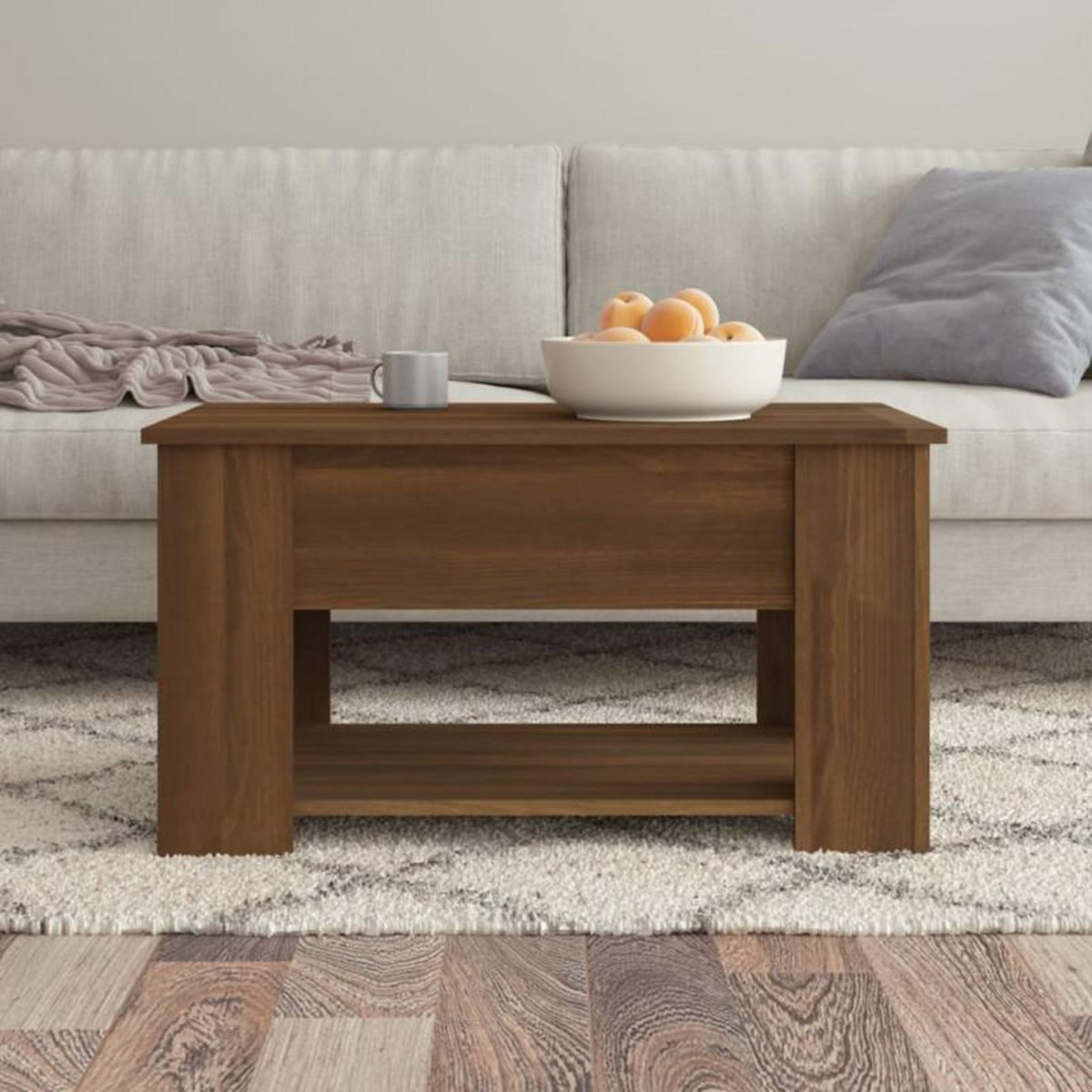 VIDAXL Table basse Chêne marron 79x49x41 cm Bois d ingénierie