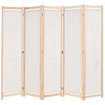 VIDAXL Cloison de separation 5 panneaux Creme 200 x 170 x 4 cm Tissu