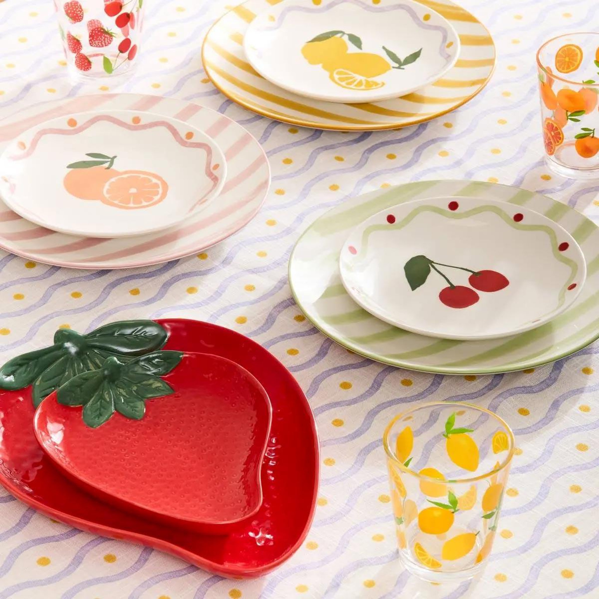 Voir la diapositive 4 : SECRET DE GOURMET Lot de 6 assiettes à dessert  orange  19cm multicolore