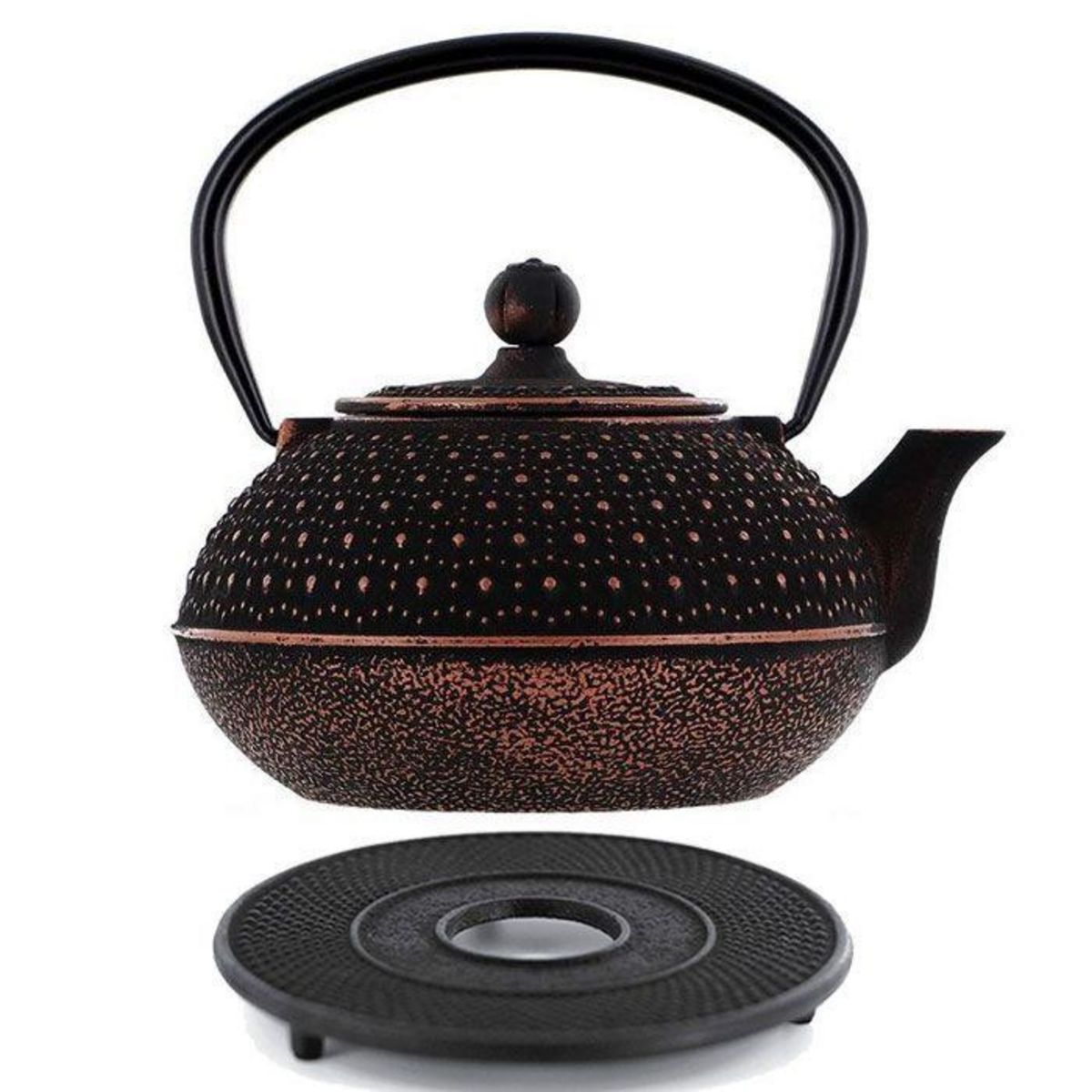 Aromandise Théière en fonte chinoise Sui 0,8 litre & sous-théière noire