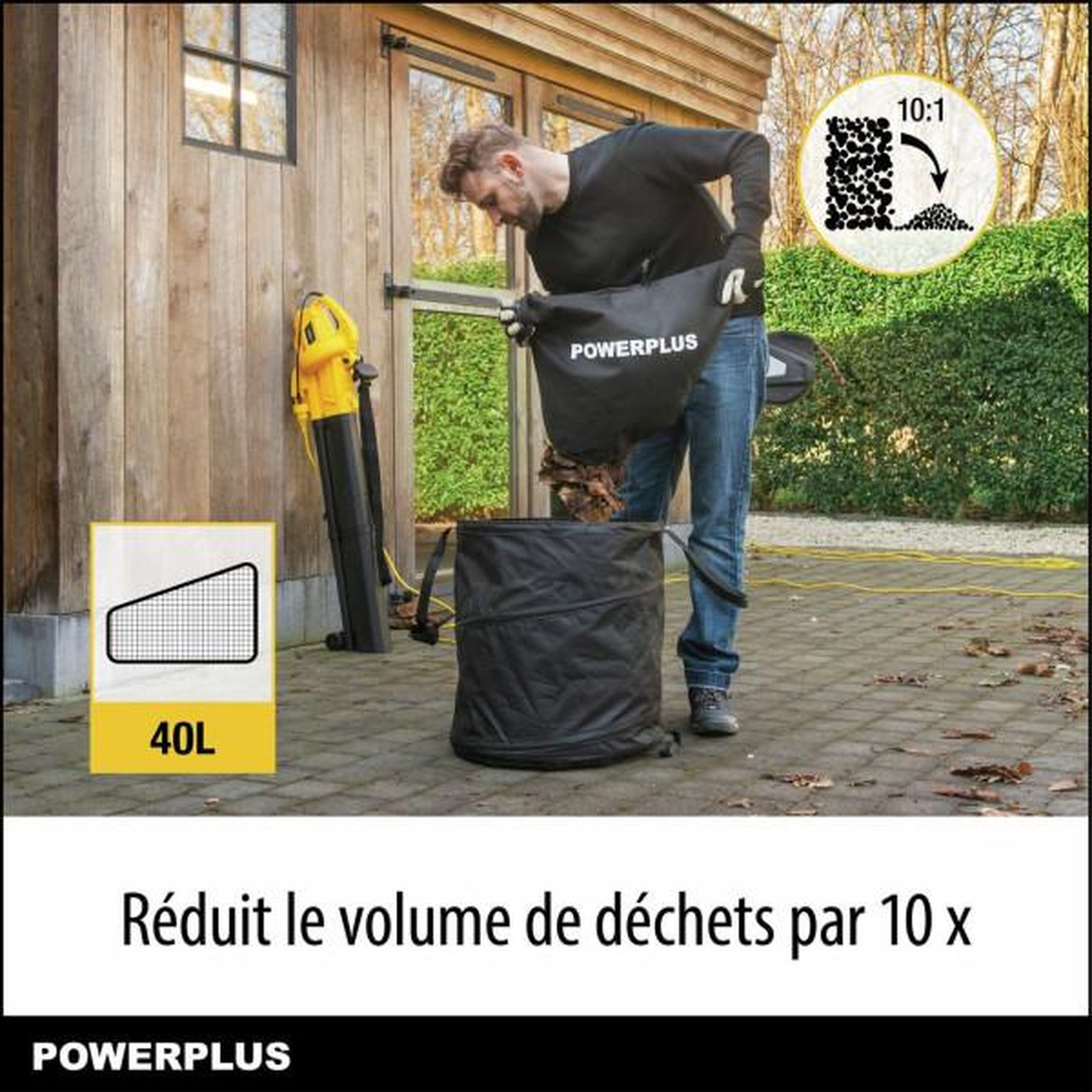 Voir la diapositive 2 : POWERPLUS Souffleur de feuilles électrique - POWER PLUS - POWEG4030 - 3300 W - Vitesse d'air maximale de 250 km/h