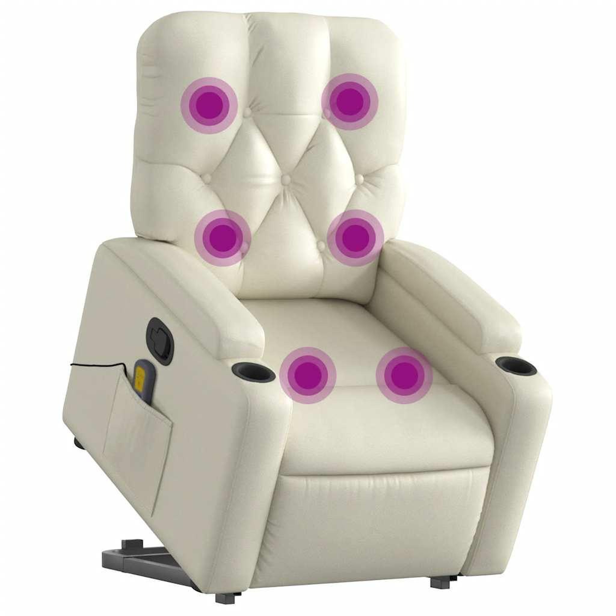 Voir la diapositive 3 : VIDAXL Fauteuil inclinable de massage Creme Similicuir