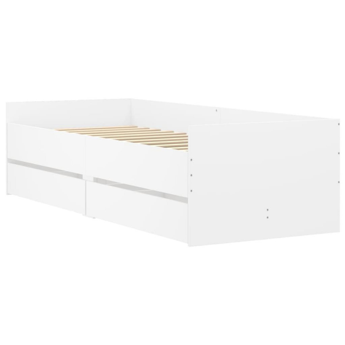 VIDAXL Cadre de lit avec tiroirs sans matelas blanc 100x200 cm