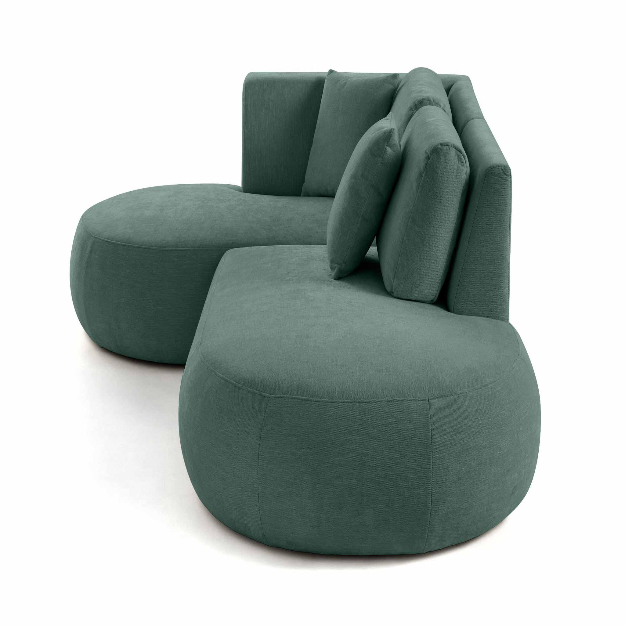 Voir la diapositive 5 : LISA DESIGN Santorini - canapé modulable d'angle gauche + pouf - 4 places - en tissu texturé