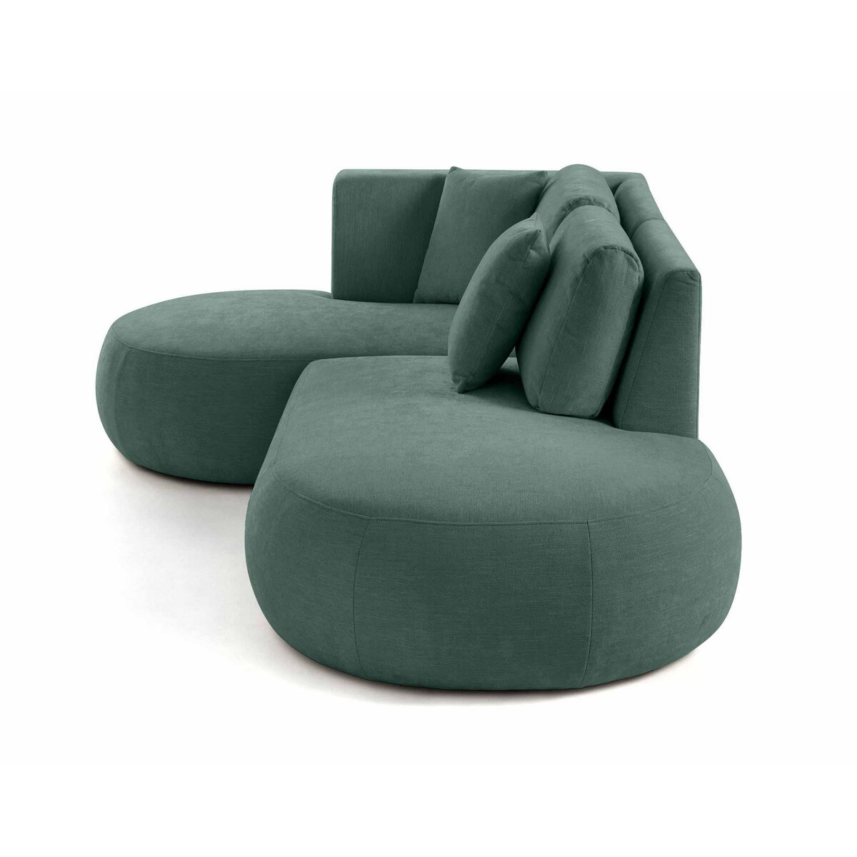 LISA DESIGN Santorini - canapé modulable d'angle gauche + pouf - 4 places - en tissu texturé