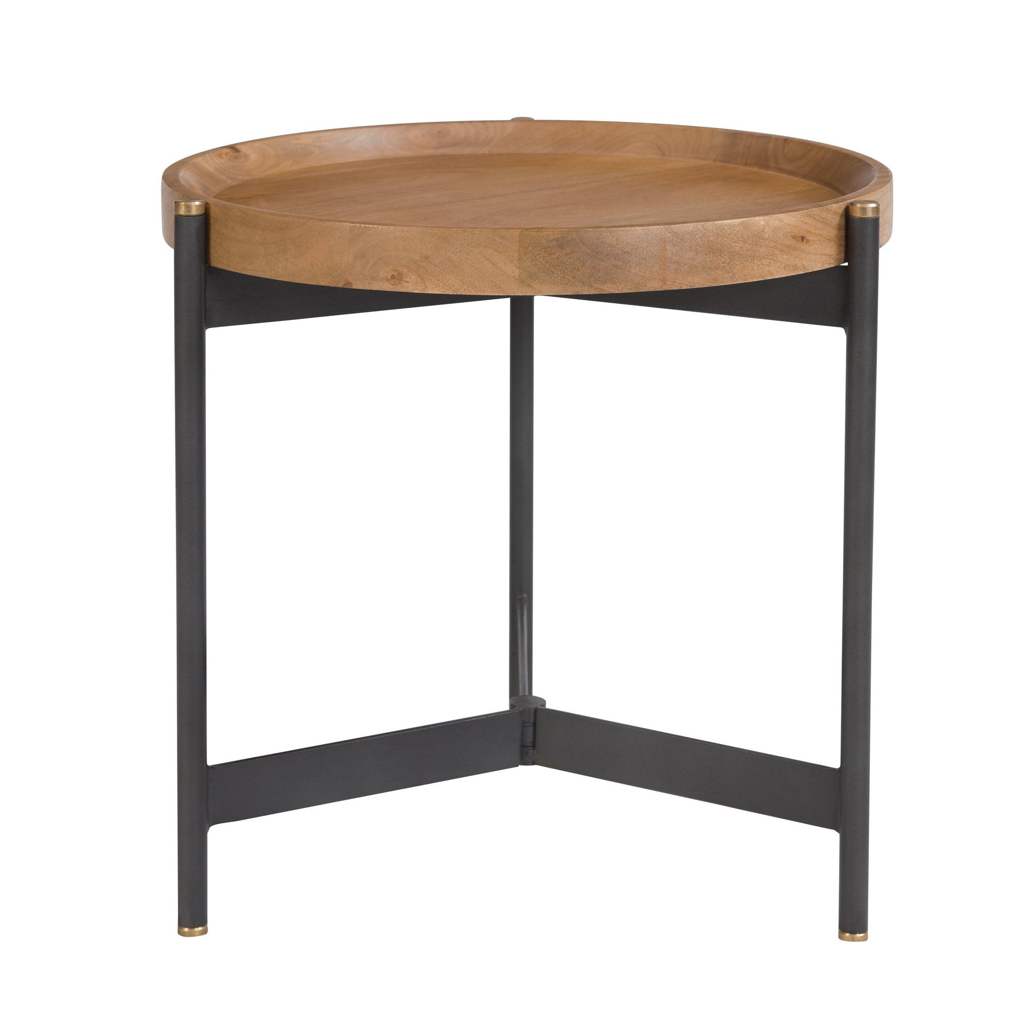 MAISON PAVANE Table d'appoint ronde en bois d49 cm-carter