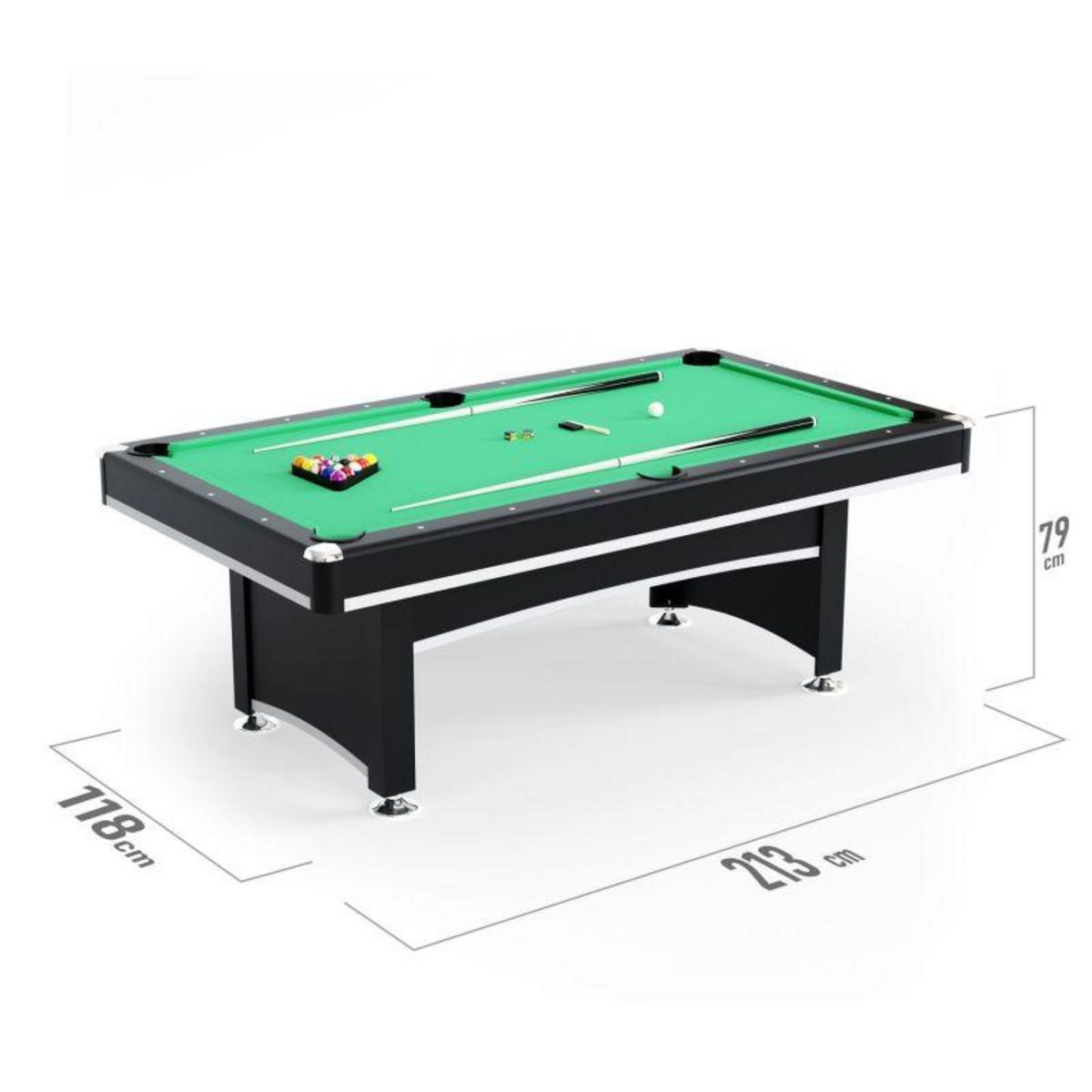 SOKKER Table multi jeux 3 en 1 APOLLON Billard, Ping-Pong, Plateau Dînatoire - avec accessoires