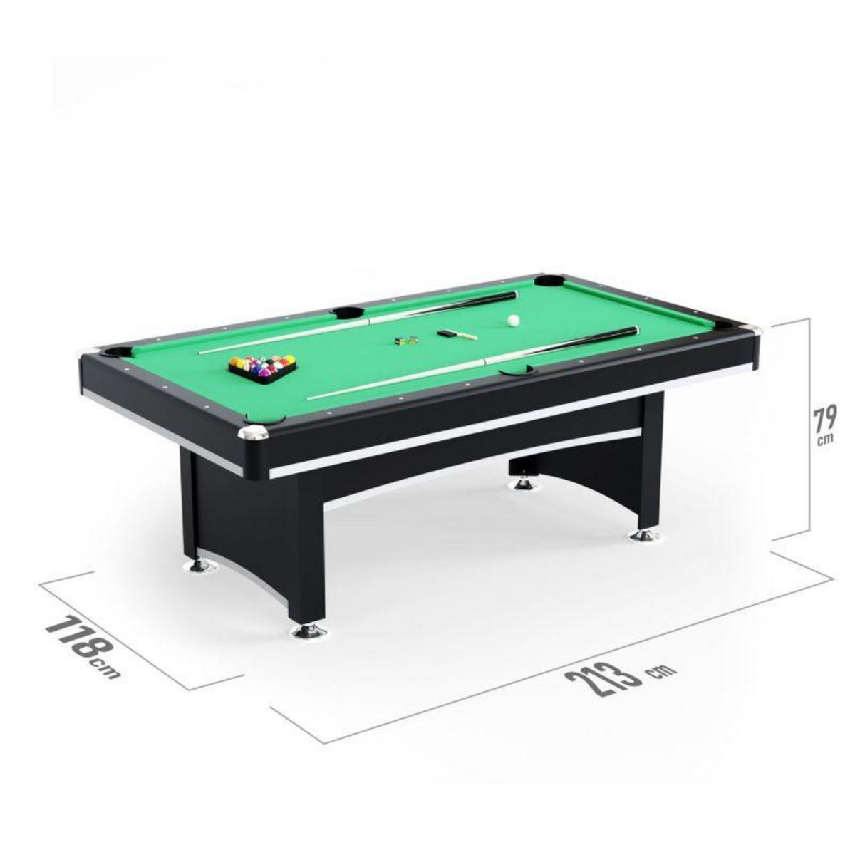 SOKKER Table multi jeux 3 en 1 APOLLON Billard, Ping-Pong, Plateau Dînatoire - avec accessoires