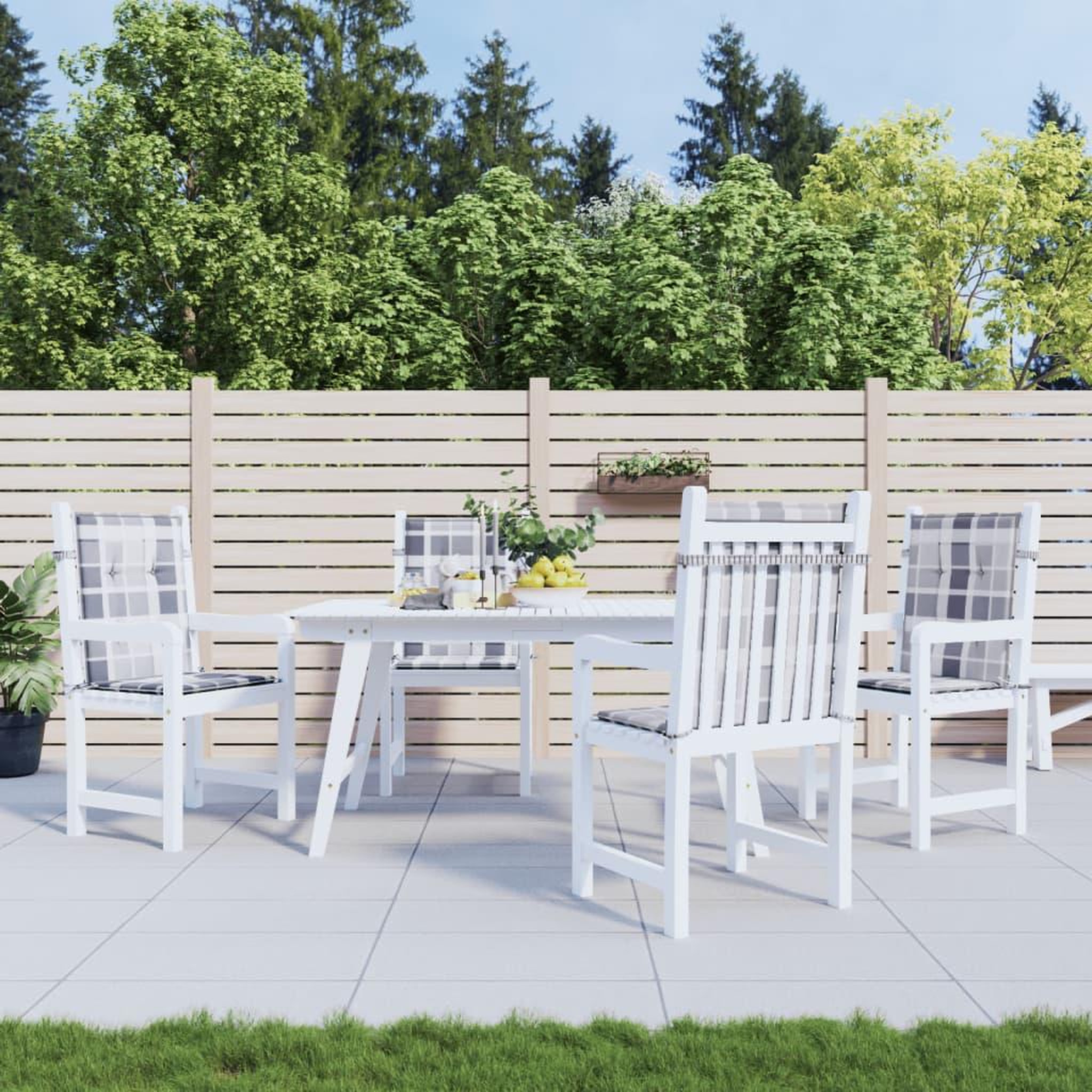 VIDAXL Coussins de chaise de jardin a dossier bas lot de 4