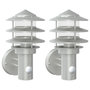Voir la diapositive 2 : VIDAXL Appliques murales d'exterieur et capteurs 2pcs acier inoxydable