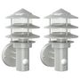 Voir la diapositive 2 : VIDAXL Appliques murales d'exterieur et capteurs 2pcs acier inoxydable