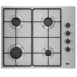 Beko Table de cuisson gaz 60cm 4 feux inox - HIGG64123SX