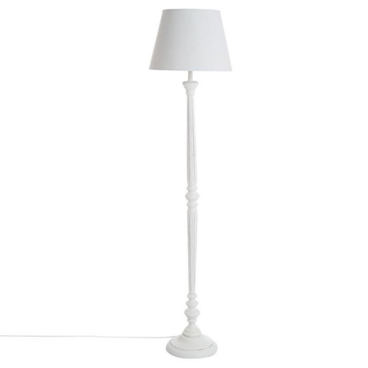 ATMOSPHERA Lampadaire Design en Bois  Léo  153cm Blanc