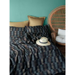 Home collection Parure Housse de couette 3 pcs 240x220 cm 100% satin de coton 82 fils imprimé. Marone