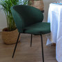 Voir la diapositive 6 : Rendez vous déco Lot de 2 chaises vertes en tissu bouclette et pied en métal-Groom