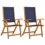 Voir la diapositive 2 : VIDAXL Chaises pliables de jardin lot de 2 bois d'acacia et textilene
