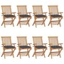 Voir la diapositive 1 : VIDAXL Chaises de jardin avec coussins anthracite lot de 8 Teck massif