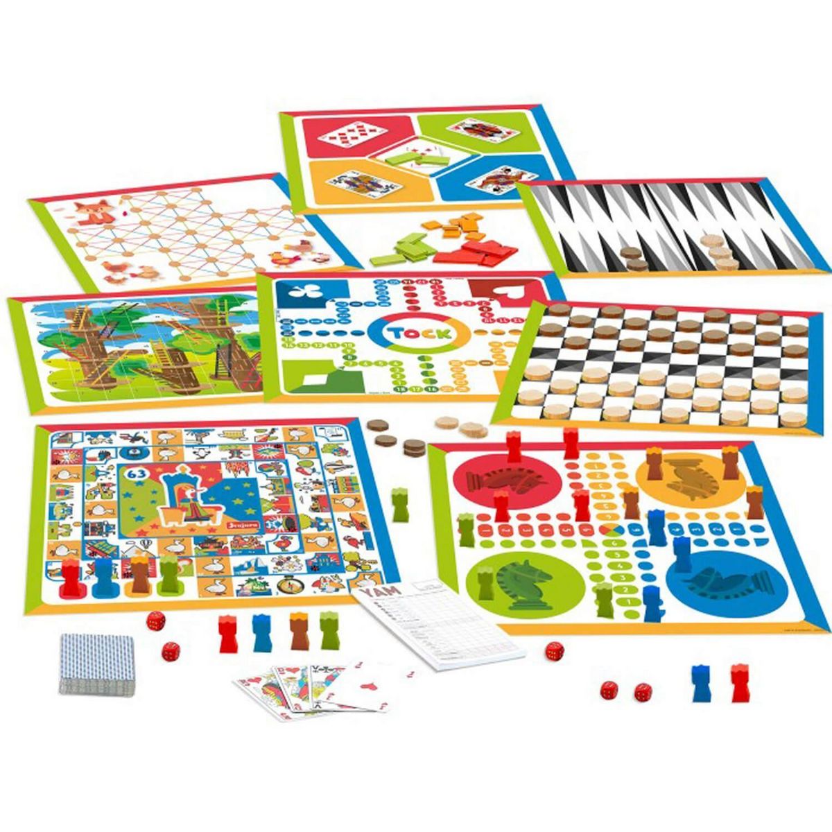 JeuJura Coffret Multijeux De Societe - Pions En Bois