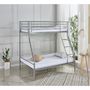 Voir la diapositive 2 : Habitat et Jardin Lit superposé en métal  Leo  Sommiers inclus - 90/140 x 190 cm - Gris