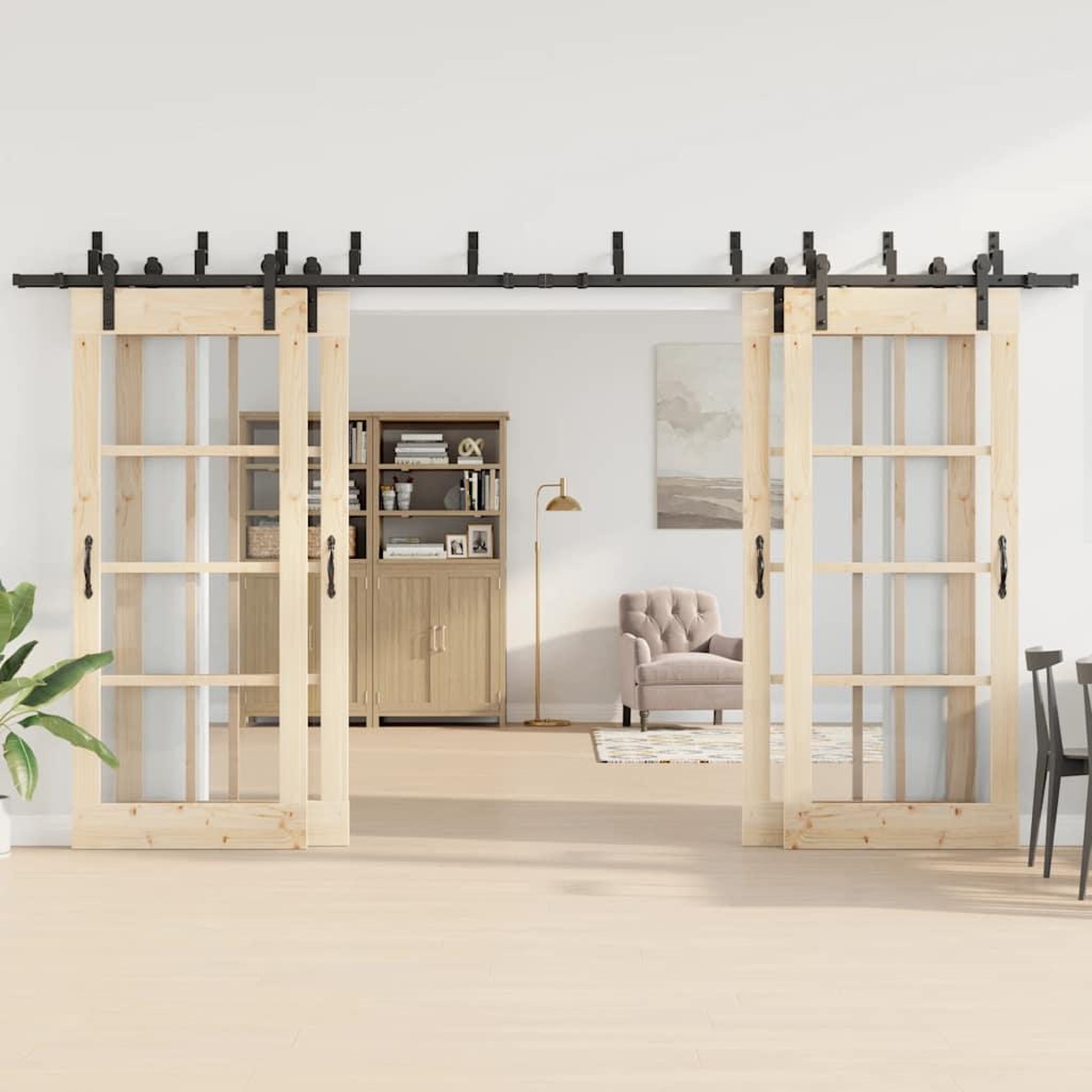 Voir la diapositive 3 : VIDAXL Kit de quincaillerie de porte coulissante 400 cm acier noir