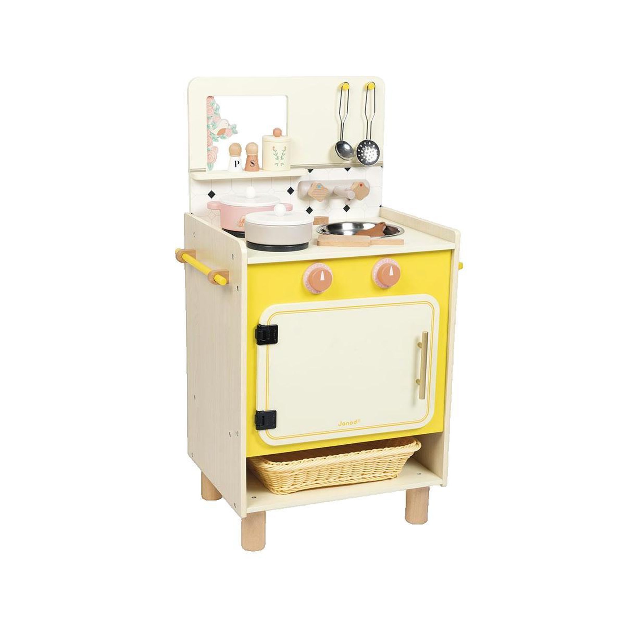 JANOD Cuisine en bois pour enfants Janod jaune et beige