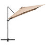 Voir la diapositive 4 : VIDAXL Parasol de jardin en porte-a-faux lumieres LED et mat en acier