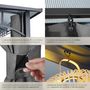 Voir la diapositive 5 : tectake Pavillon de jardin avec cadre en aluminium laqué époxy gris 3 x 3 m
