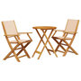 Voir la diapositive 2 : VIDAXL Ensemble de bistro 3 pcs beige tissu et bois massif