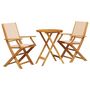 Voir la diapositive 2 : VIDAXL Ensemble de bistro 3 pcs beige tissu et bois massif
