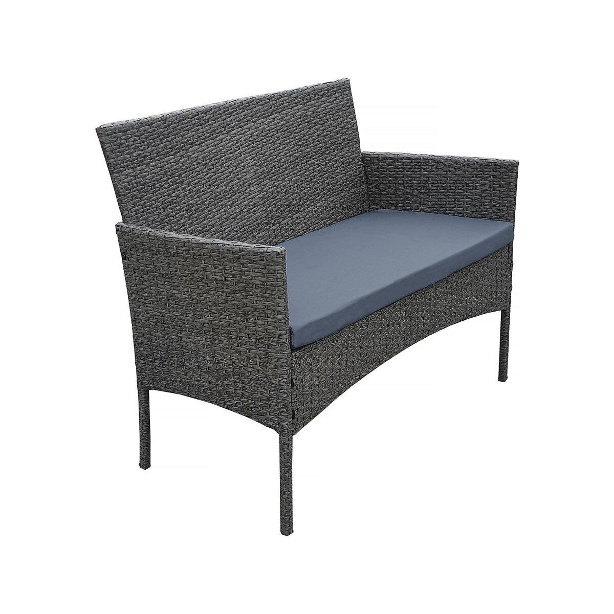 Habitat et Jardin Salon de jardin bas résine  Toronto  4 places - Gris foncé