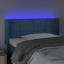 Voir la diapositive 4 : VIDAXL Tete de lit a LED Bleu fonce 103x16x78/88 cm Velours