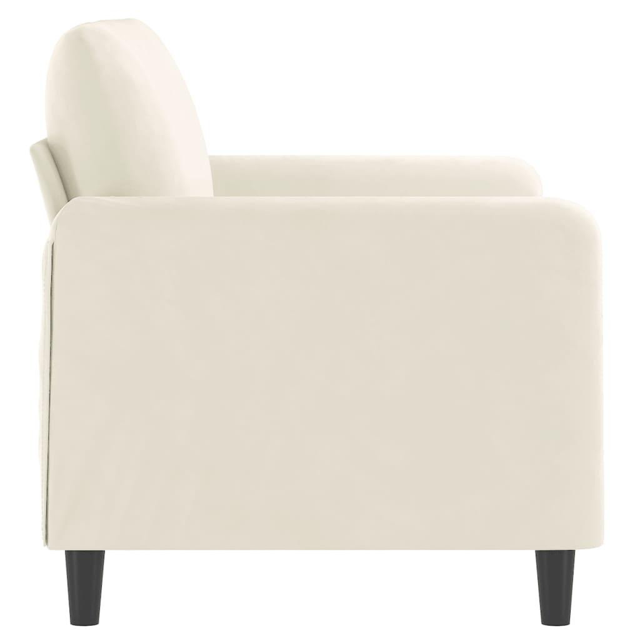 Voir la diapositive 4 : VIDAXL Canape a 2 places Creme 120 cm Velours