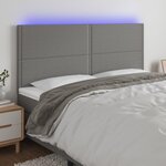 VIDAXL Tete de lit a LED Gris fonce 200x5x118/128 cm Tissu