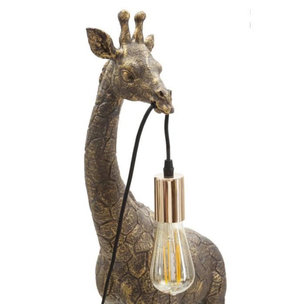 Paris Prix Lampe à Poser en Résine  Girafe  80cm Or Foncé