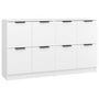 Voir la diapositive 2 : VIDAXL Buffets 2 pcs blanc 60x30x70 cm Bois d ingénierie