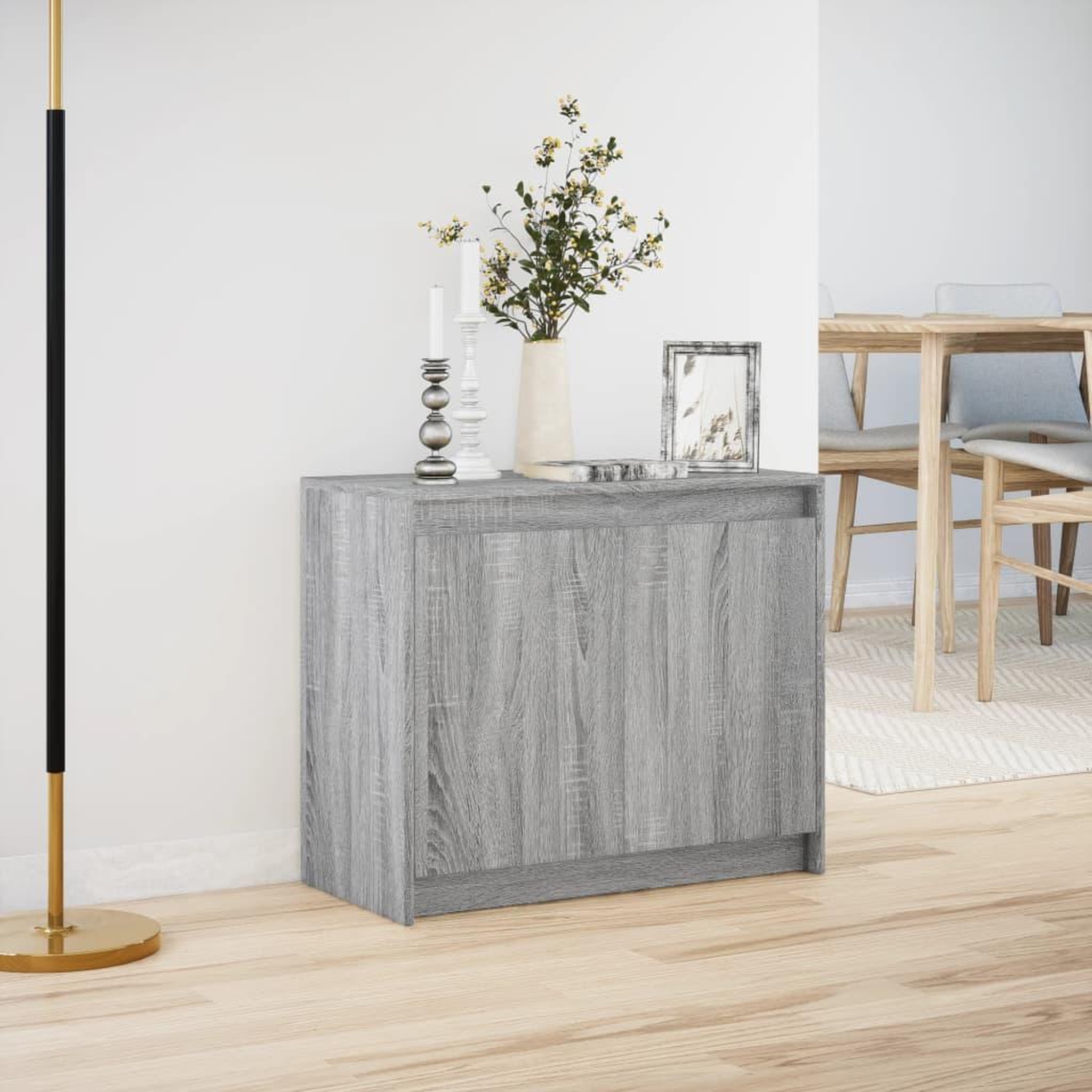 Voir la diapositive 4 : VIDAXL Buffet avec LED sonoma gris 72x34x61 cm bois d'ingenierie