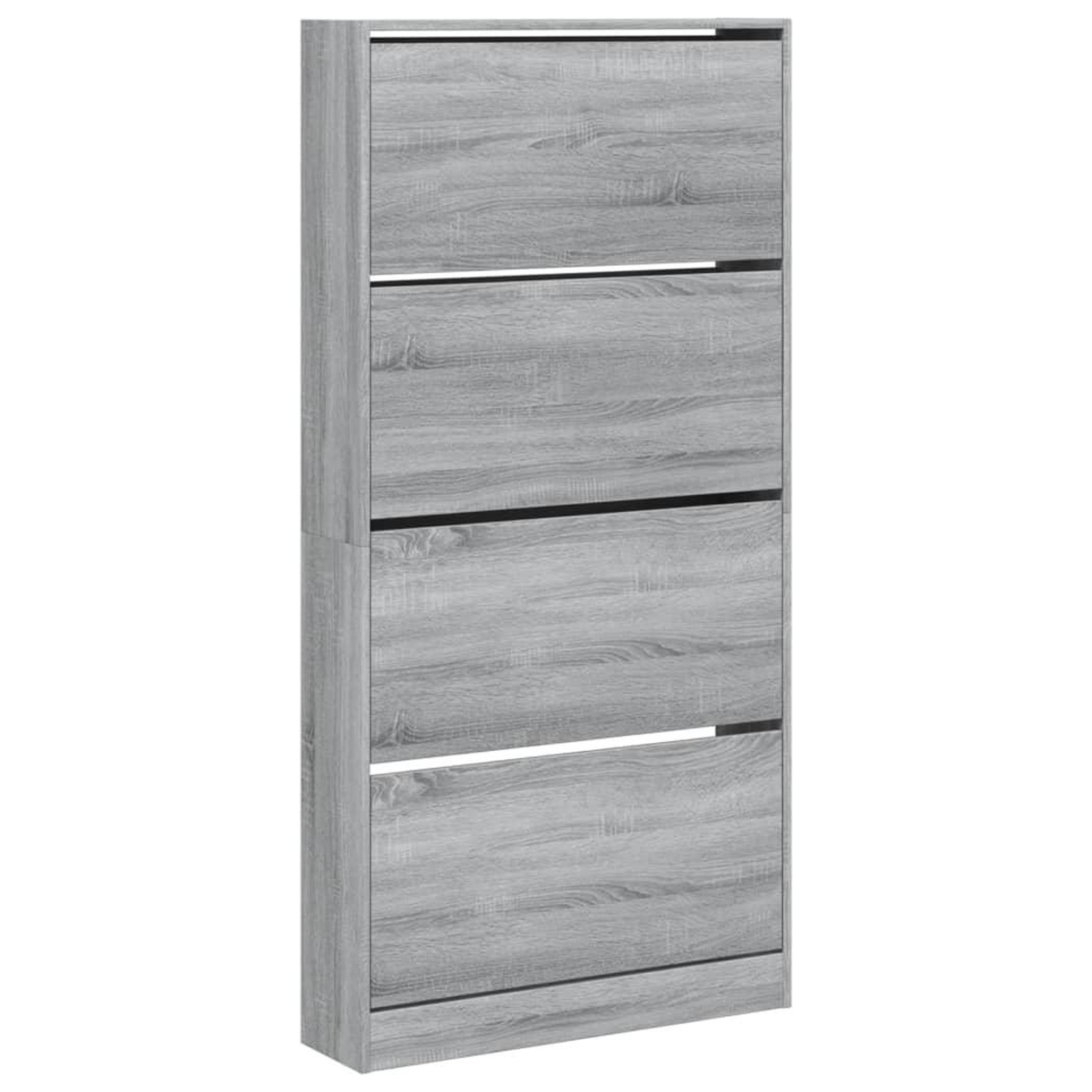 Voir la diapositive 2 : VIDAXL Armoire a chaussures 4 tiroirs rabattables sonoma gris