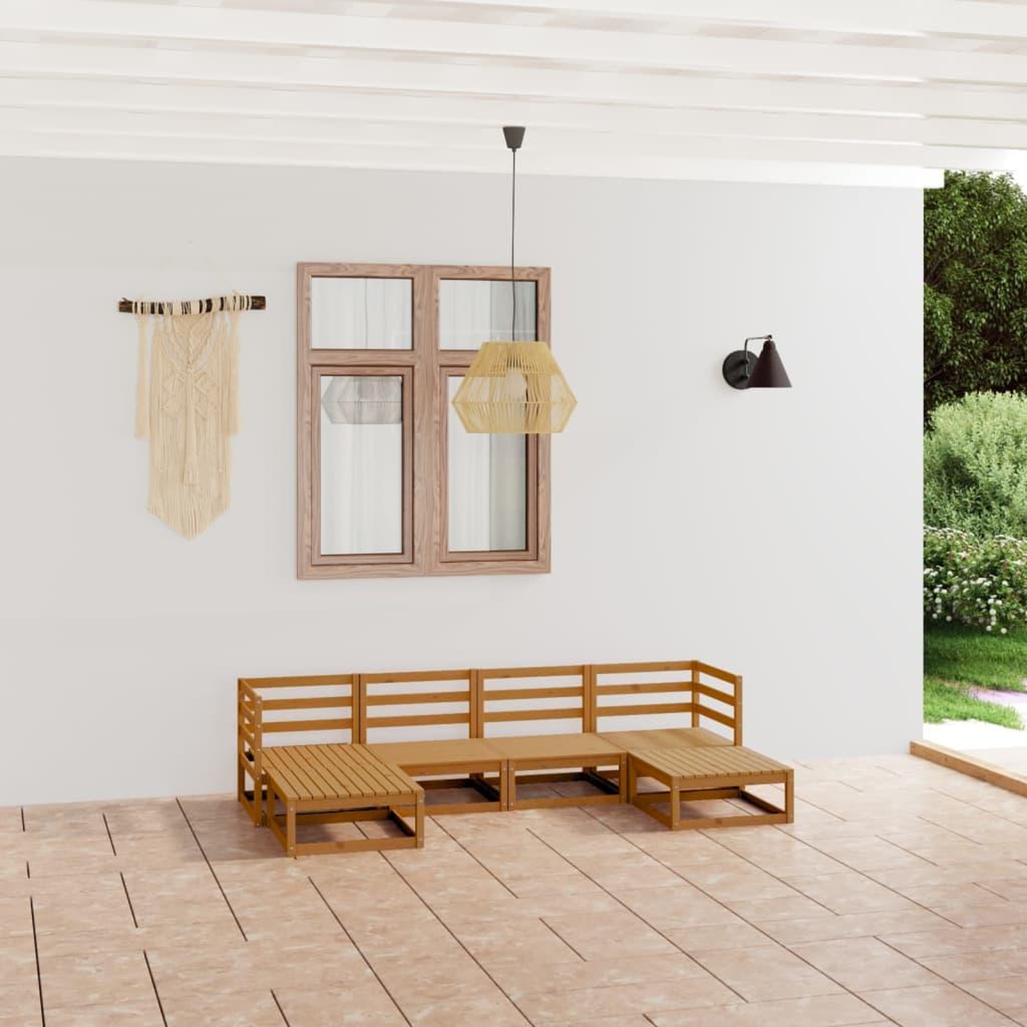 Voir la diapositive 1 : VIDAXL Salon de jardin 6 pcs bois de pin massif