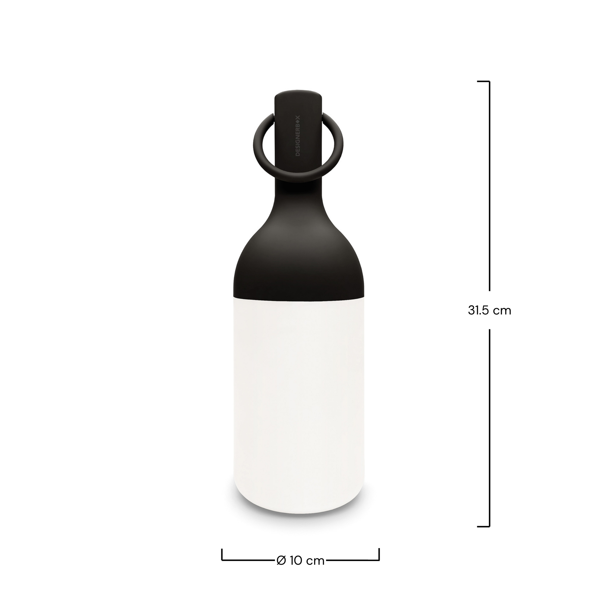 Voir la diapositive 4 : MAISON PAVANE Lampe nomade en plastique noir-Elo