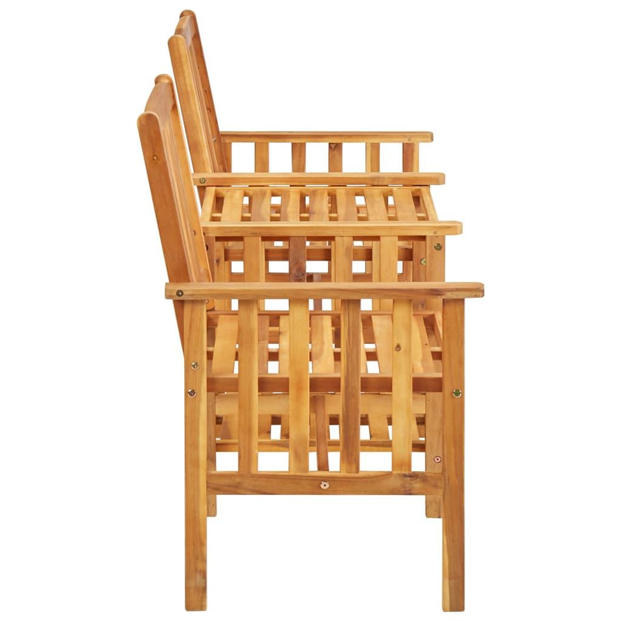Voir la diapositive 3 : VIDAXL Chaises de jardin avec table a the 159x61x92 cm bois d'acacia