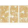Voir la diapositive 1 : HOMCOM Déco murales feuilles exotiques - tableau triptyque - 40 x 80 cm - effet bois naturel