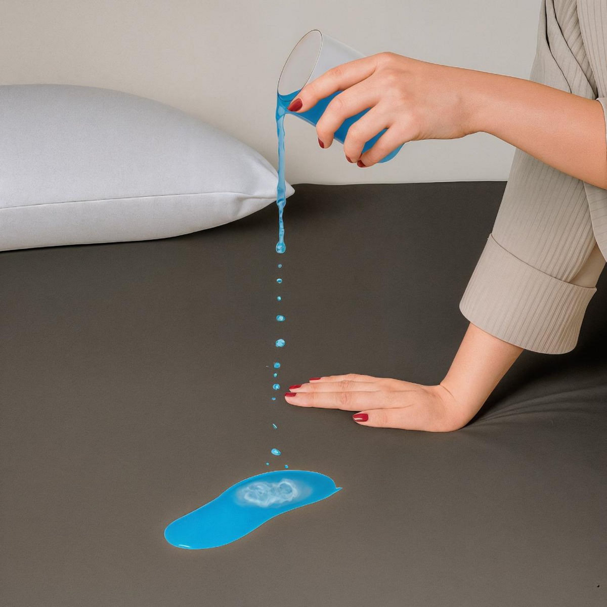 DODO Drap Housse 2 en 1 - Alèse Imperméable intégrée - Coloris Sable