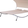 Voir la diapositive 6 : OUTSUNNY Bain de soleil 2 places lit de jardin design contemporain toit réglable 2 roulettes 2 oreillers acier époxy polyester sable