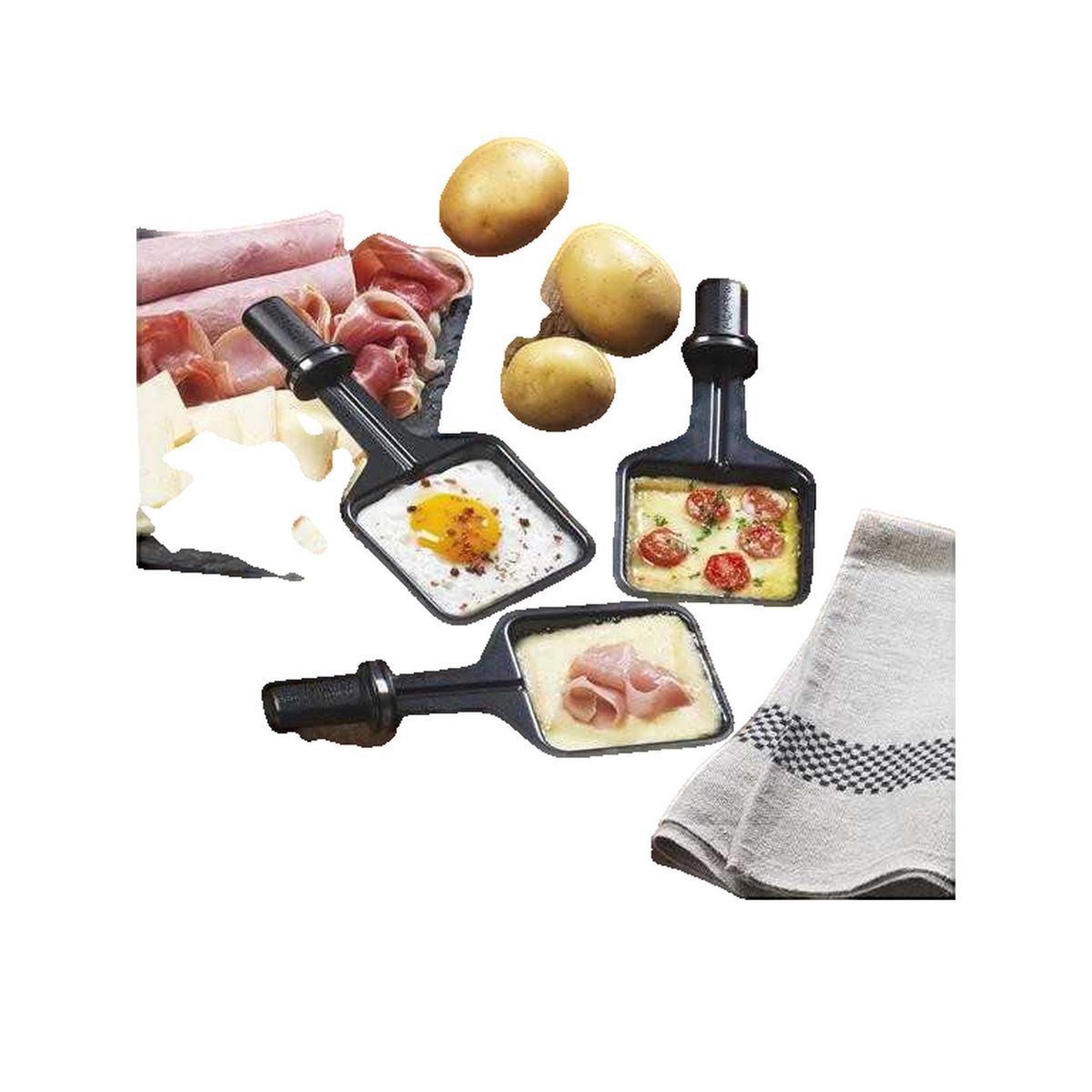 Voir la diapositive 3 : Kitchen chef Appareil à raclette 8 personnes 1200w - KC.WOODLUX8