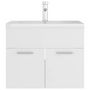 Voir la diapositive 5 : VIDAXL Armoire d'evier avec lavabo integre Blanc Agglomere