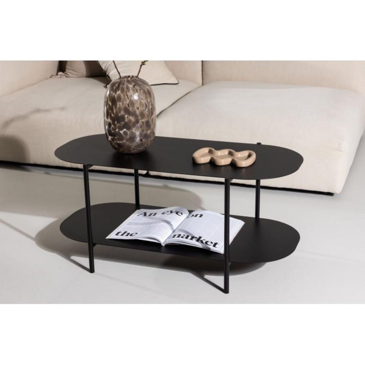Paris Prix Table Basse Ovale  Recife  100cm Noir