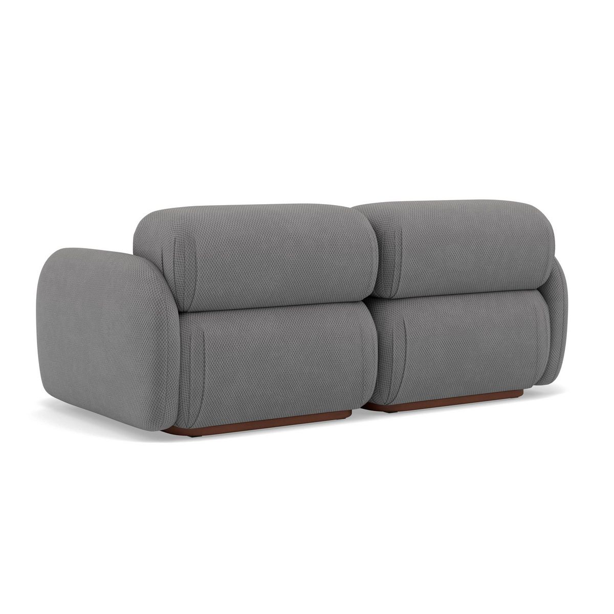 LISA DESIGN Penelope - canapé droit modulable 2 places en velours texturé