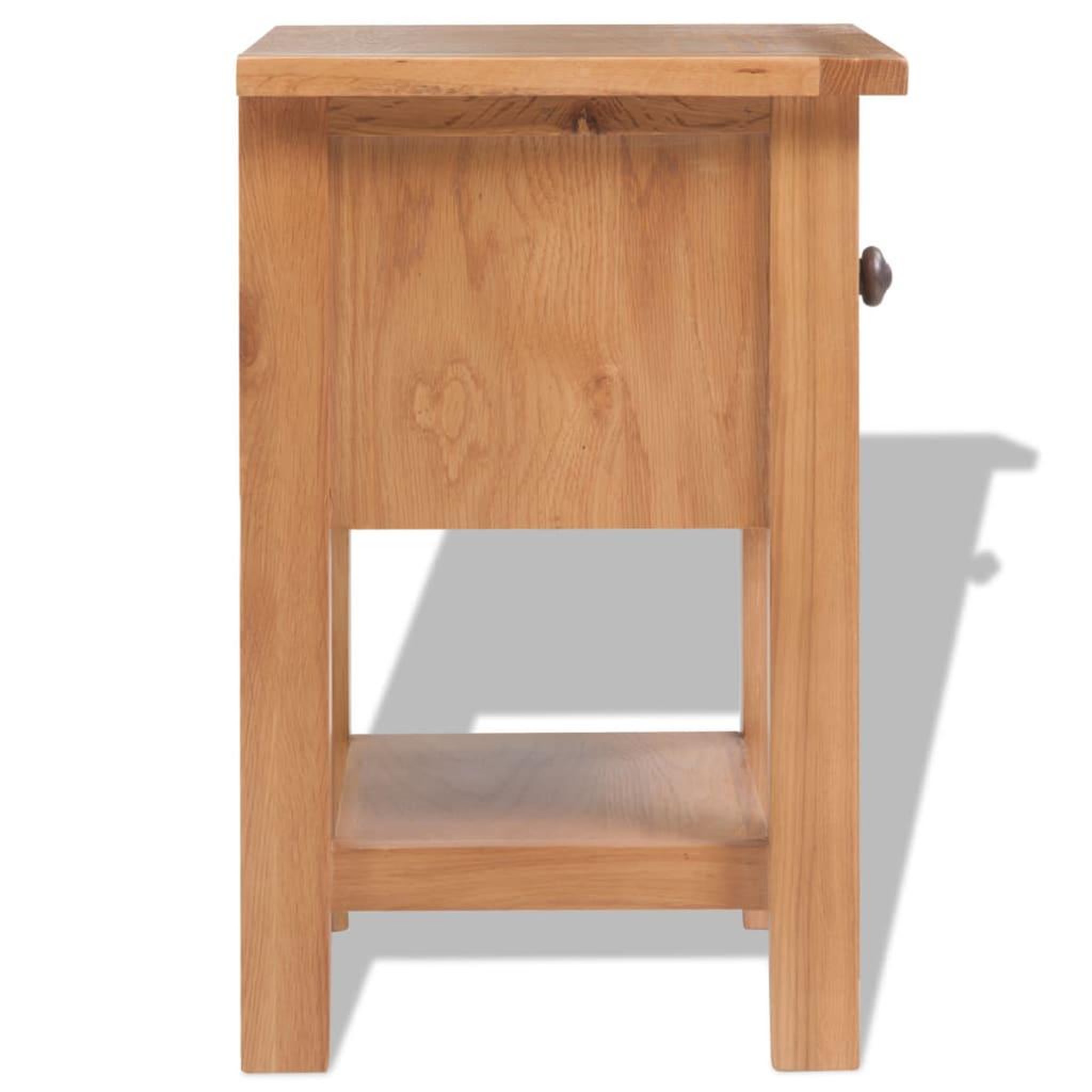 Voir la diapositive 3 : VIDAXL Table de chevet 36x30x47 cm Bois de chene massif